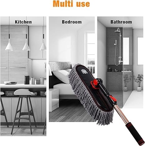 Car Duster Set,Car Duster Exterior Scratch Free with Extendable Greyduster