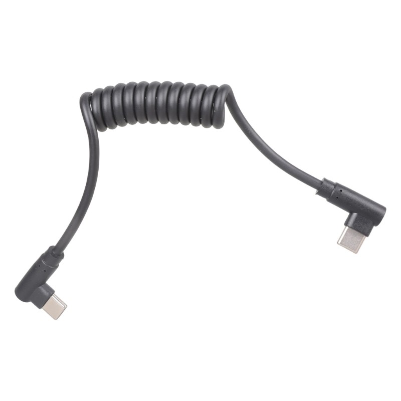 40W Fast Charging Usb C To Usb C Coiled Cable With 90 Degree Angled Connectors