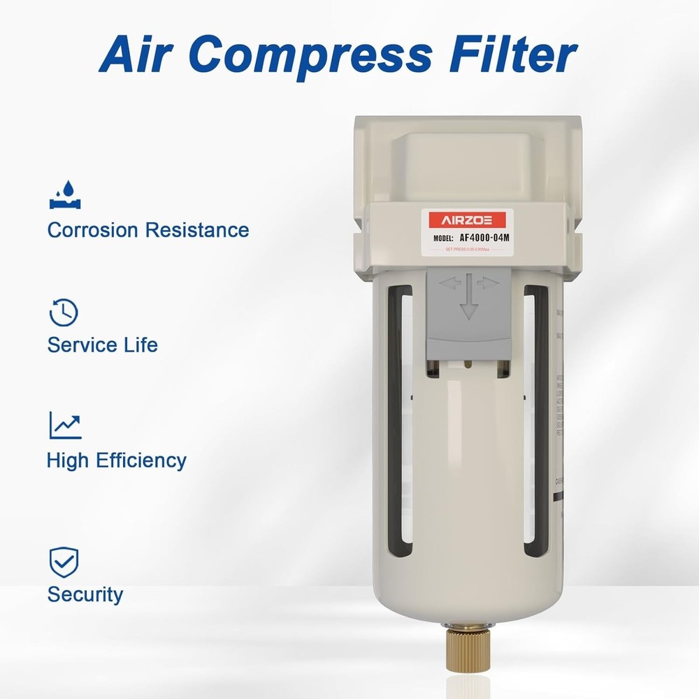 High-Performance 1/2" NPT Air Compressor Water Separator with Brass Filter