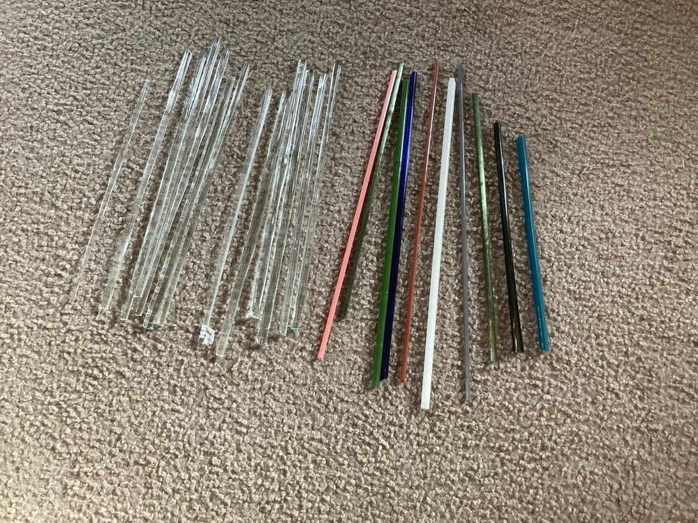 Devardi Glass 1.5Lbs. 23 pcs. Assorted Borosilicate Rods Lampworking, Blowing