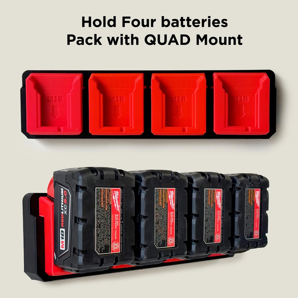 Wall Mount Bracket for Milwaukee M18 Battery