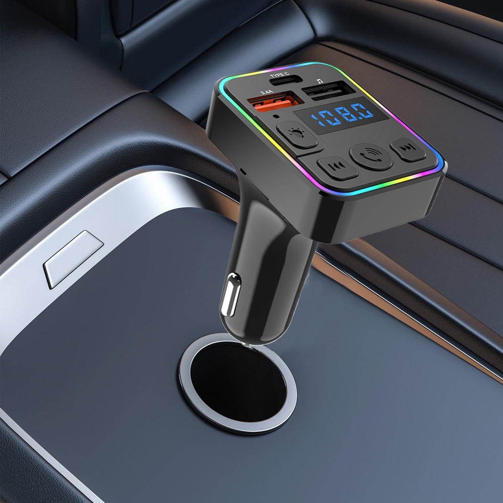 Car Music Adapter MP3 Wireless Transmitter Double USB With Type-C Port