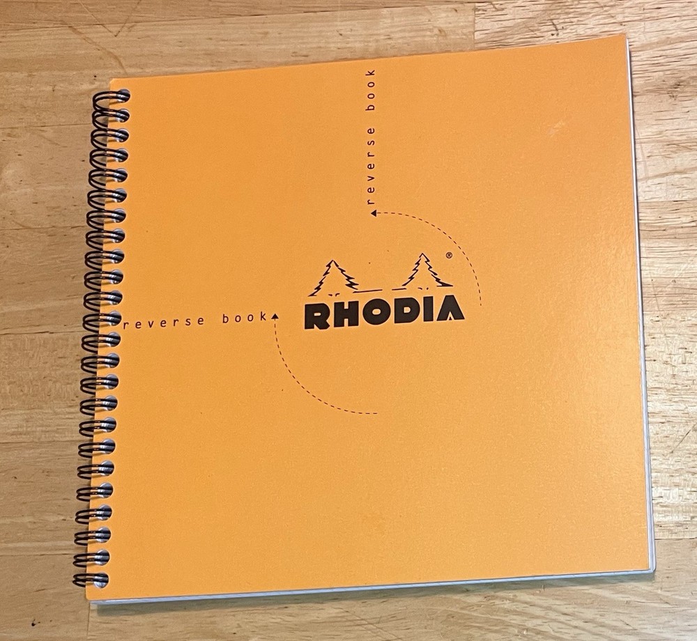 Rhodia Wirebound Graph Paper Reverse Notebook in Orange - 8.25 x 8.25 - NEW
