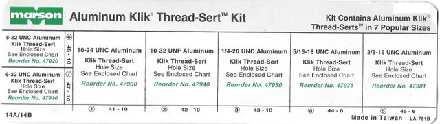 Marson Alcoa with 7 Inch size Mandrels Rivet Nut Thread Setter Fastener Kit with