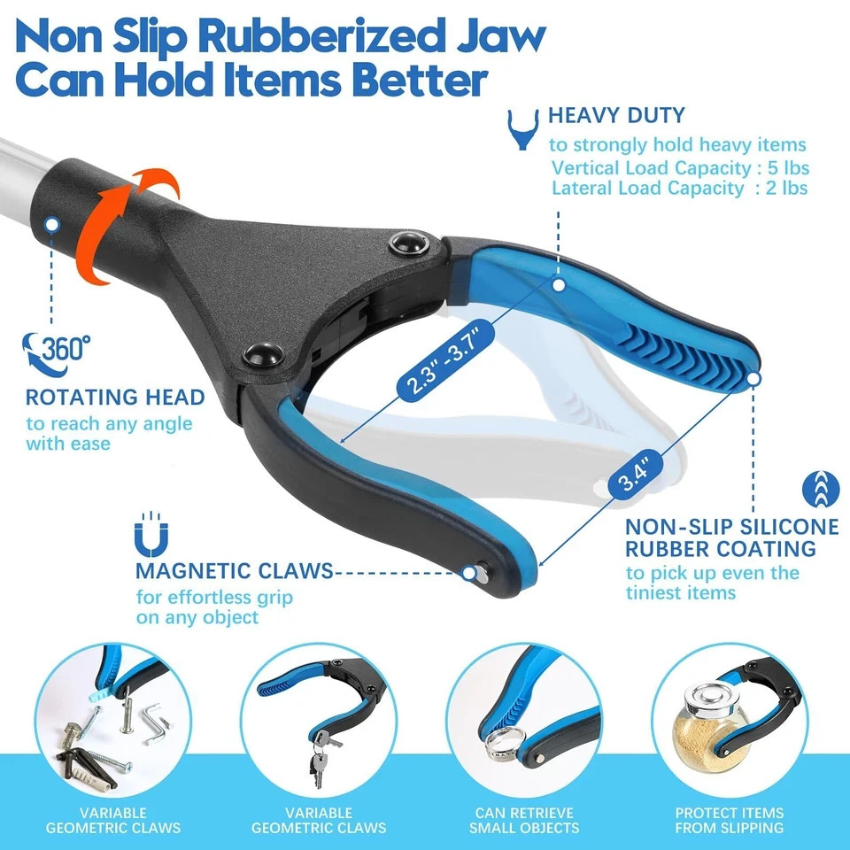 43 Inch Extra Long Grabber Tool Foldable Reaching Tool Grabber Pickup Tool