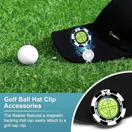 SlopeVision Pro Golf Green Reader with Hat Clip, Horizontal Bubble Level &