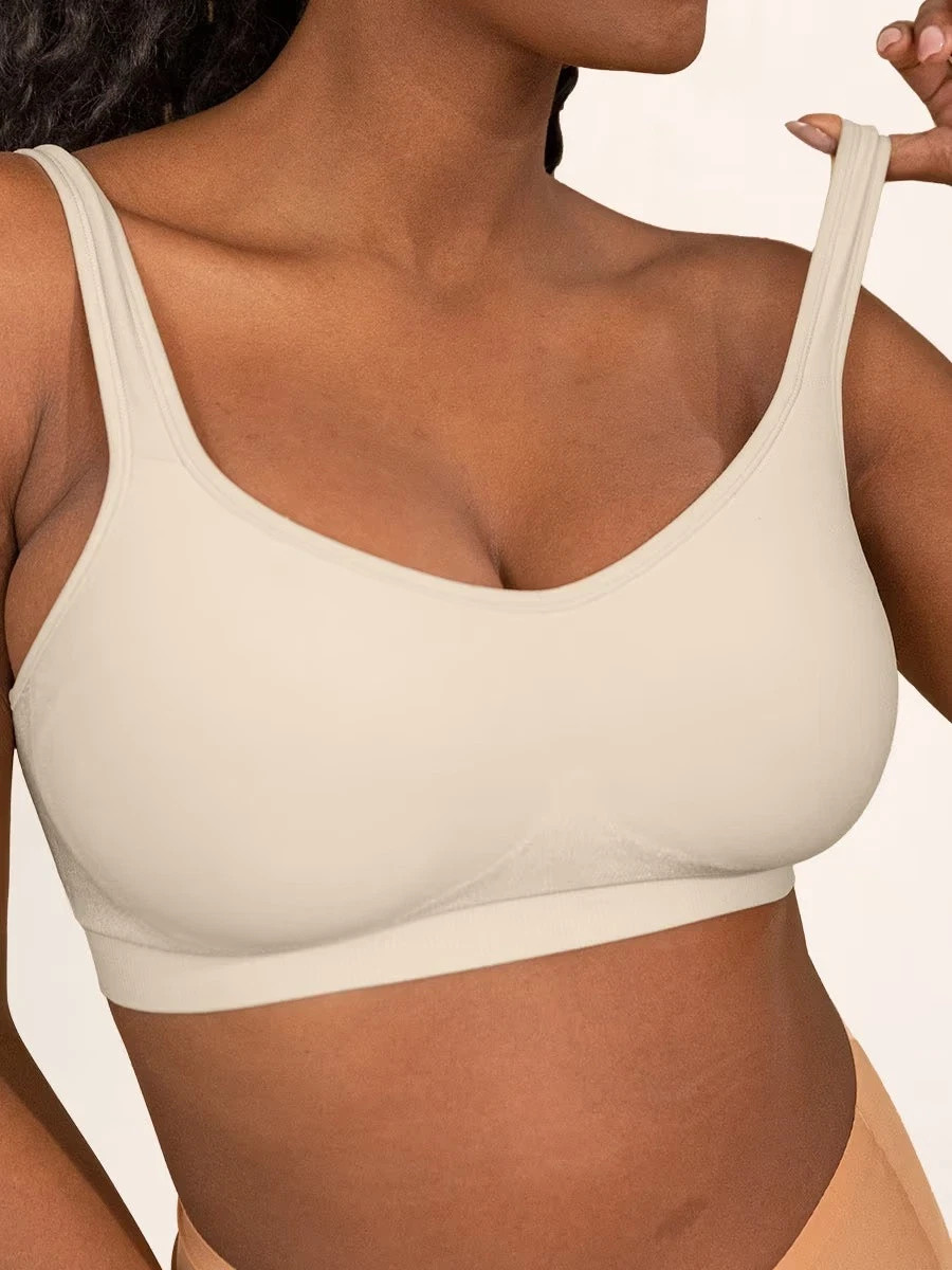 Truekind By Shapermint Women's Daily Comfort Wirefree Shaper Bra 2XL Beige