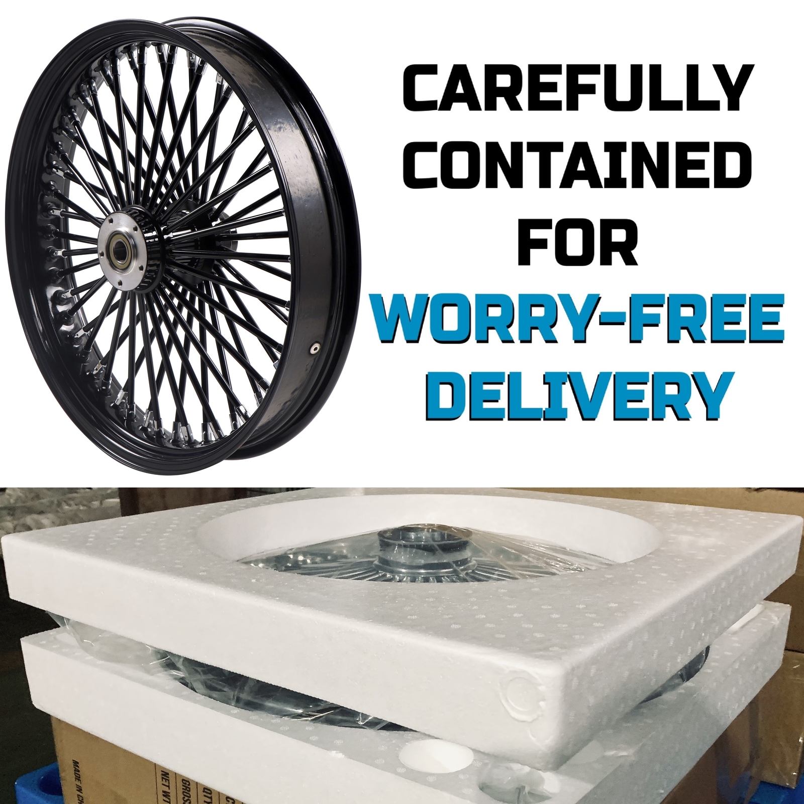 21'' Single Disc Front Wheel for 2008-UP Touring & Softail Models, Black