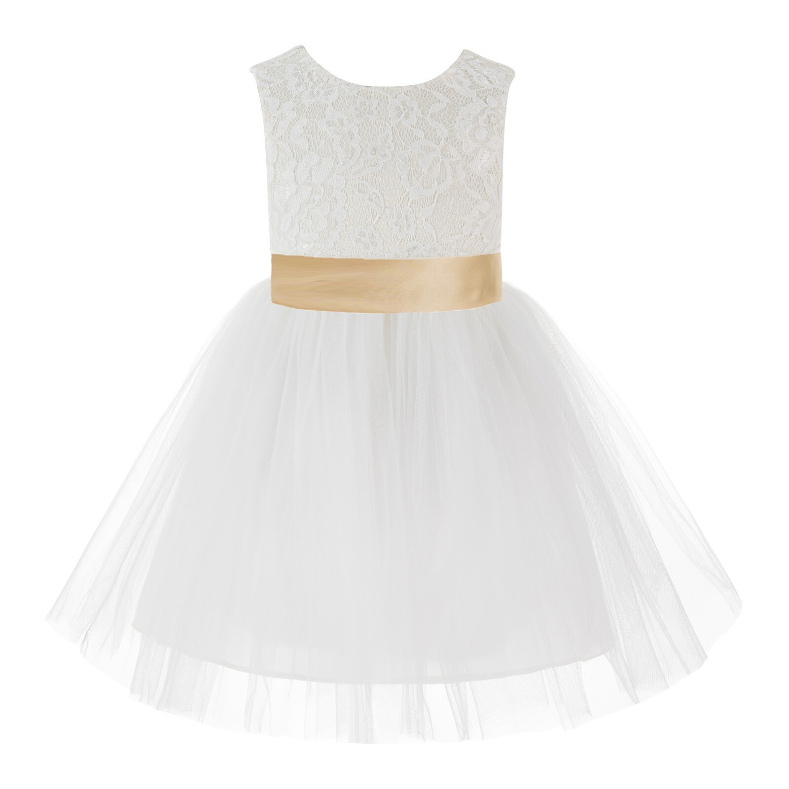 Ivory Flower Girl Dresses Knee Length Dress V back Flower Girl Dress Girls Dress