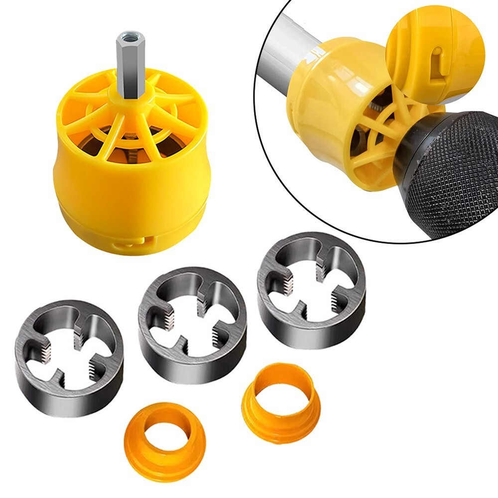 Easily Accessible Electric Drill Attachment Complete Pipe Threader Kit