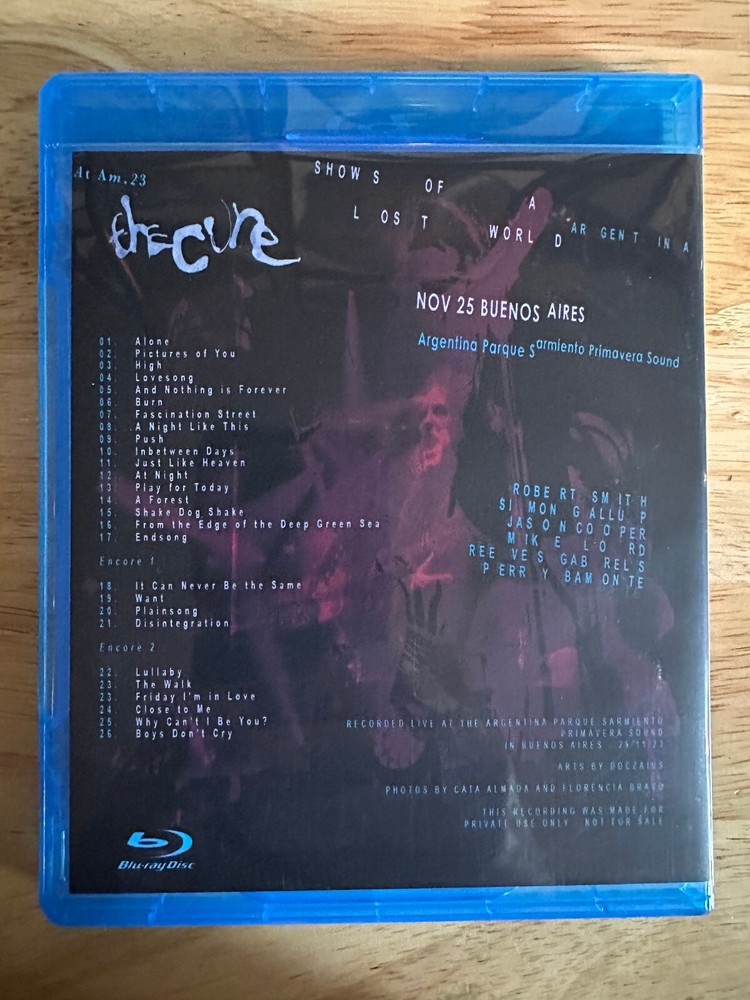 The Cure - Live in Buenos Aires 2023 Blu-ray Robert Smith