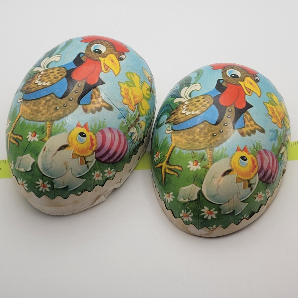 Rooster Paper Mache Egg Candy Container Made in German Democratic Rep Easter