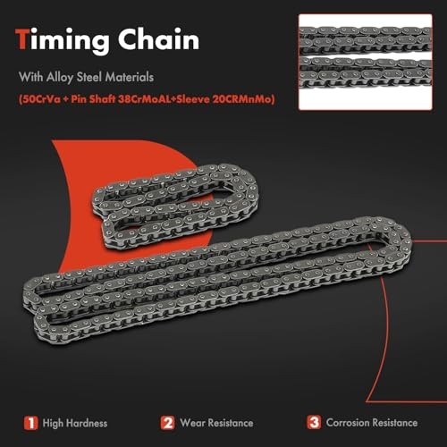 9PCS Engine Timing Chain Kit W/Sprocket & Tensioner & Guide Compatible with