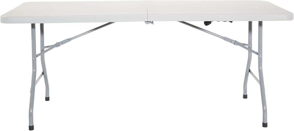 Office Star Resin Rectangle Center-Folding Portable Table Picnics Camping