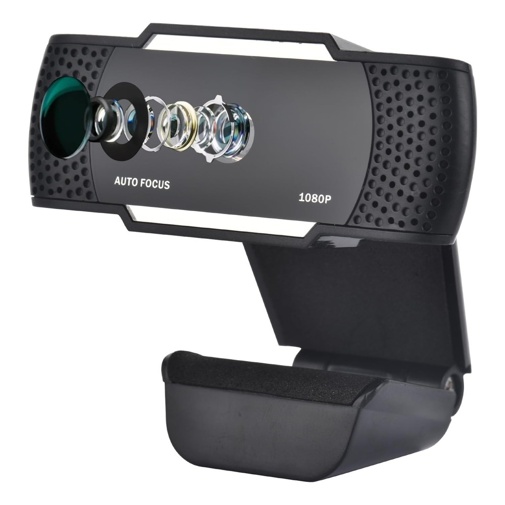 EACH AutoFocus Full HD Webcam 1080P with Privacy Shutter - Pro Web Camera with D