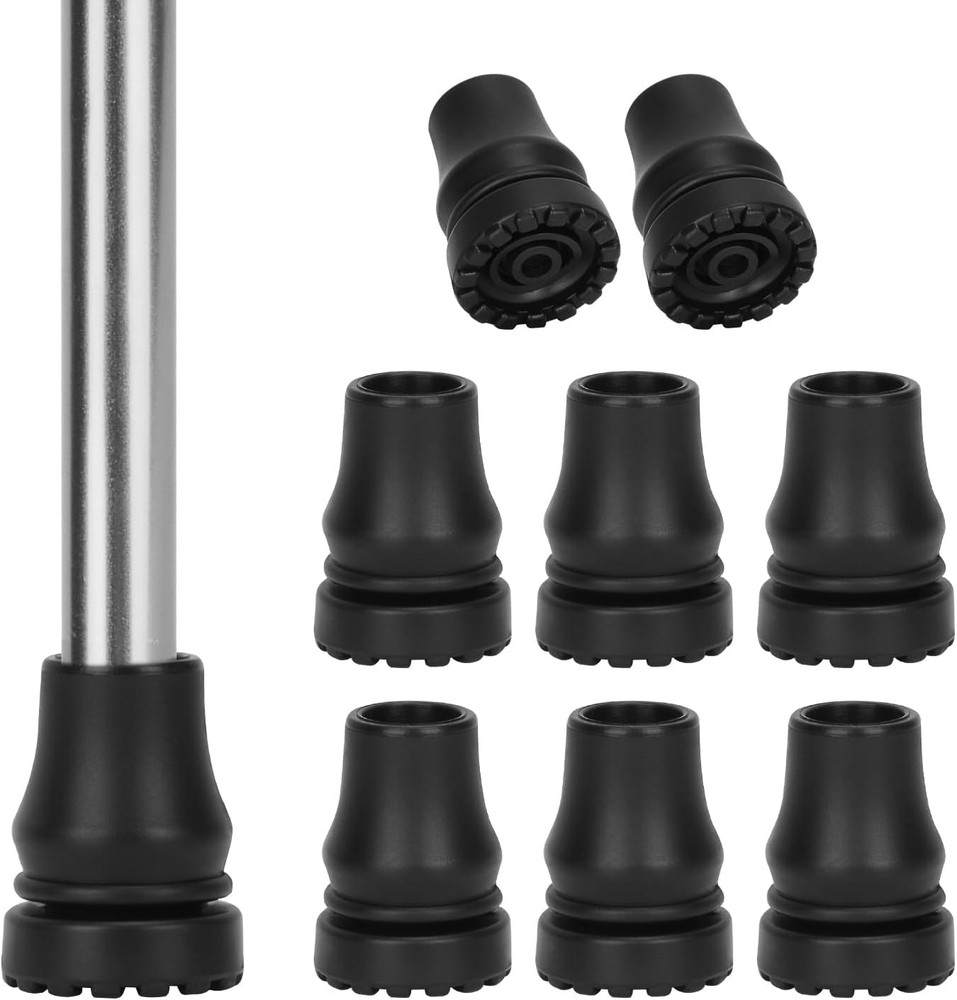 supregear Cane Tip (8-Pack), 3/4 Inch Diameter Non-Slip Replacement