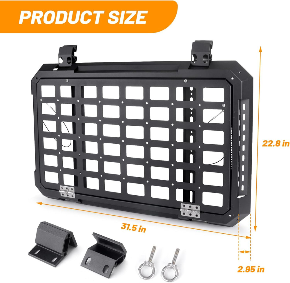 Rear Window Storage Table Molle Panel Flank Kit Rear Foldable Window Shelf for J