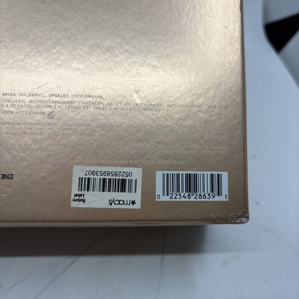 coach love de parfum empty box