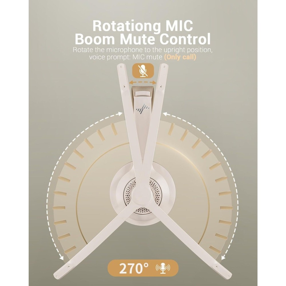 Wireless Headset with AI Noise Cancelling Microphone Bluetooth Headset