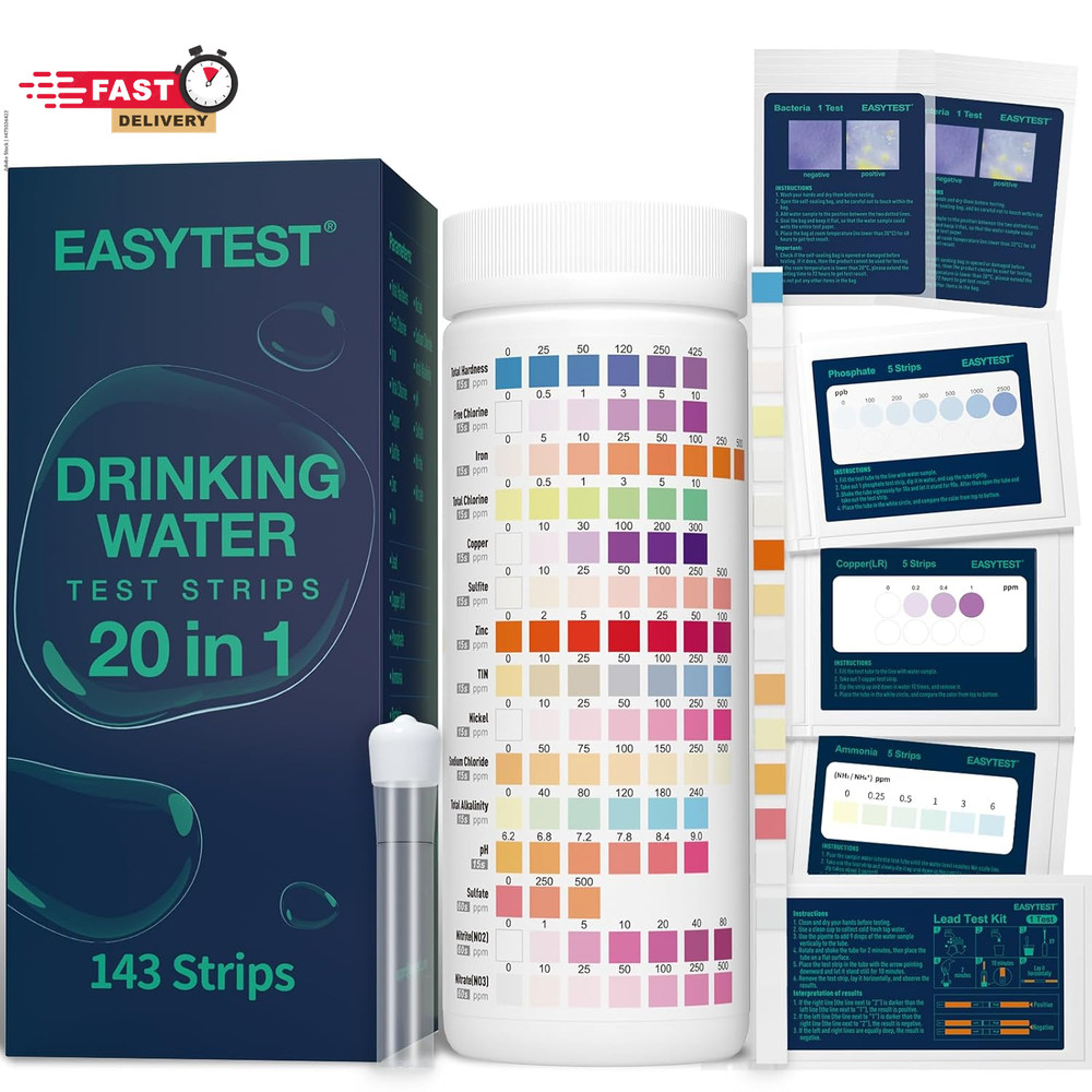 EASYTEST 20 in 1 Drinking Water Test Kit - Well Water Testing Kit - Water Test S