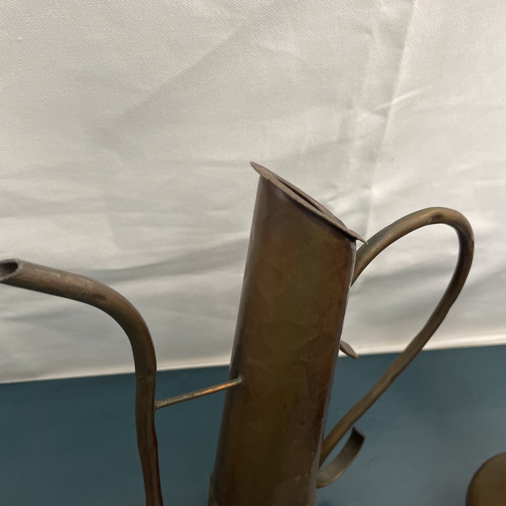 2 vintage, hand-hammered copper pitcher Primitive Rustic Decor