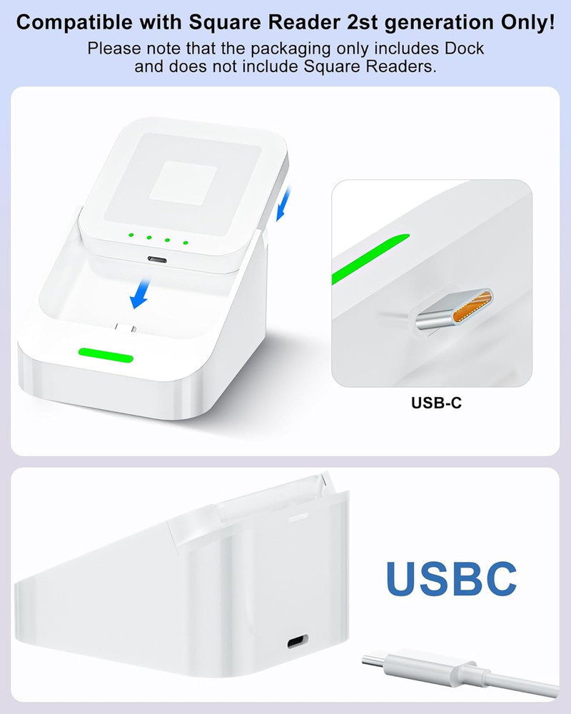 2Nd-Gen Square Card Reader Stand for Square Reader Dock 2Nd Generation & POS ...