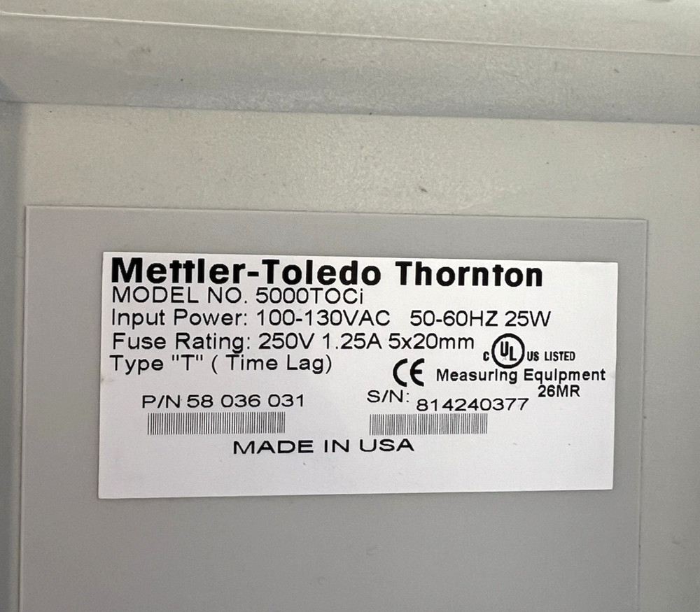 Mettler Toledo Thornton 5000TOCi Analyzer