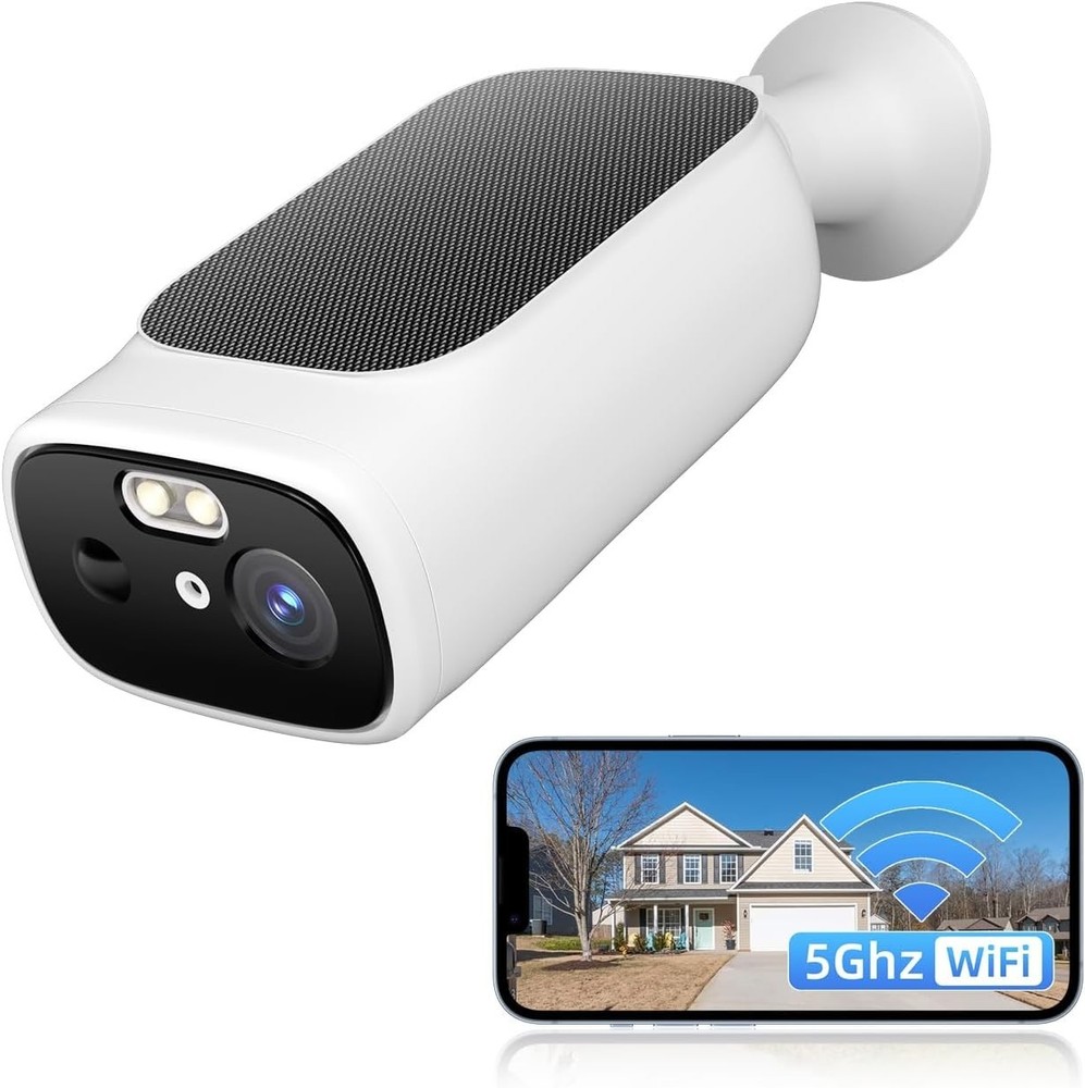 100% Wire-Free Solar Battery Security Camera 2K Wireless Outdoor  camera