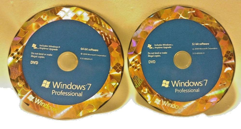Microsoft Windows 7 Professional 32/64 Bit Dvd Discs Full Version for Windows B2
