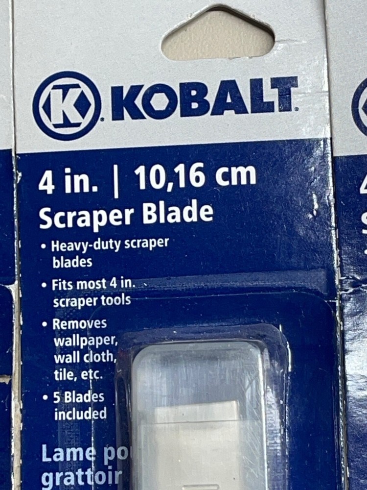 KOBALT SCRAPER BLADE 4" 5 pcs in pack fits most 4" scraper tools