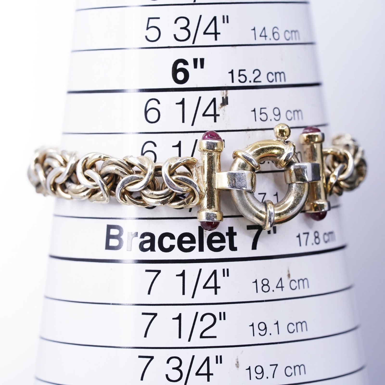 Italian Vermeil Gold Sterling Silver 925 Byzantine Bracelet