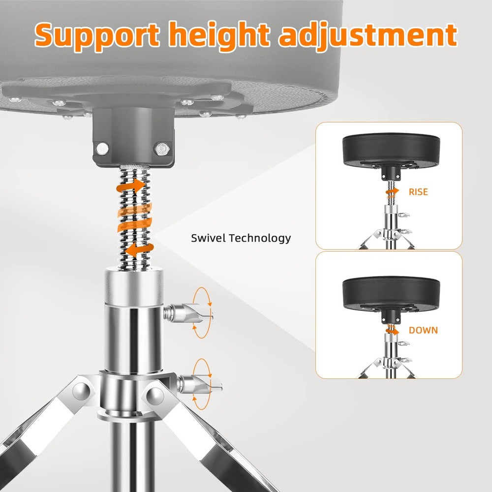 Adjustable Drum Throne Seat with Thick Padding & 5A Drumsticks Included
