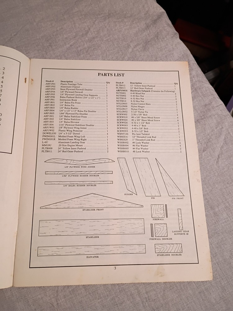 Hobbico Sturdy Birdy Instruction Book
