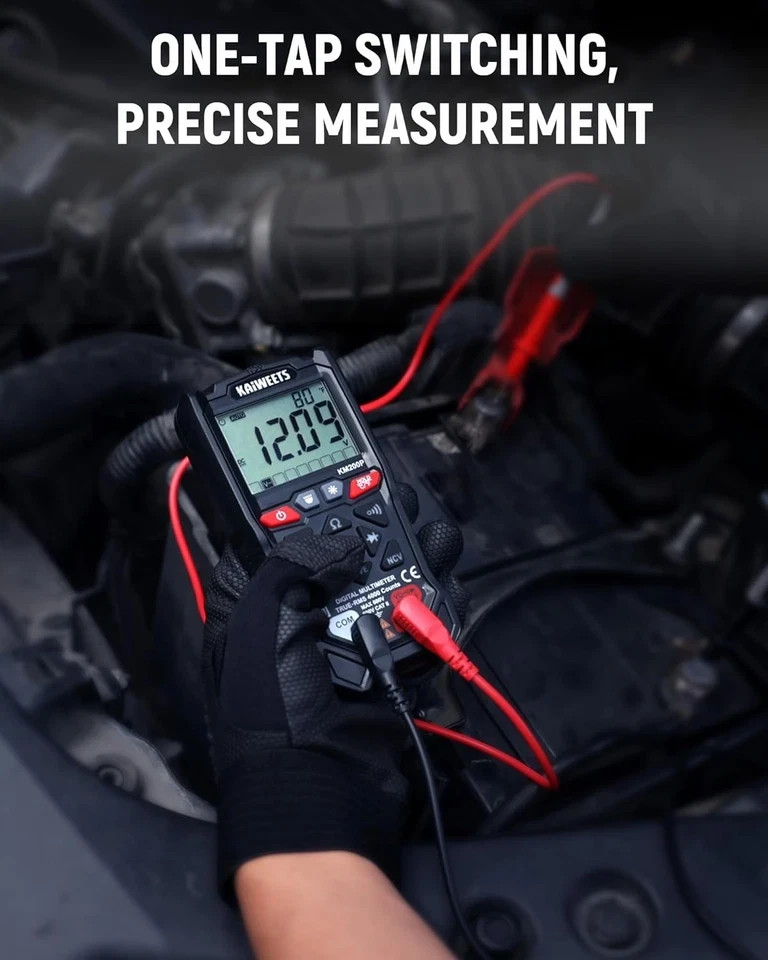 KAIWEETS KM200P Digital Multimeter, All Button Operation, TRMS Auto Ranging, 400