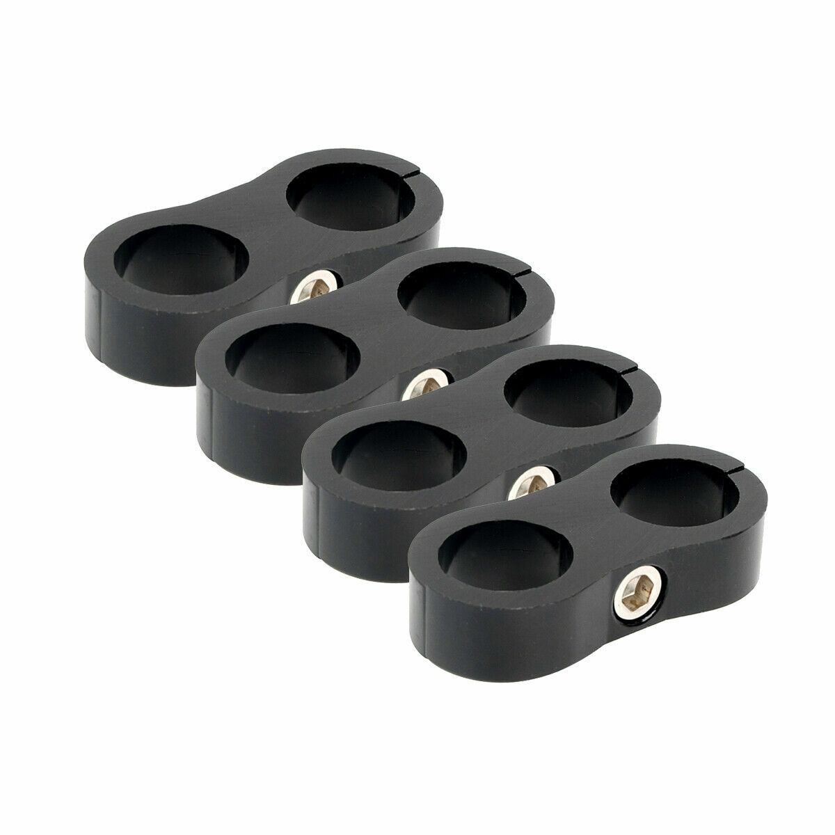 4Pcs Hose Separator Clamp Fitting Connector 6AN 8AN 10AN 12AN Oil Fuel Hose Line