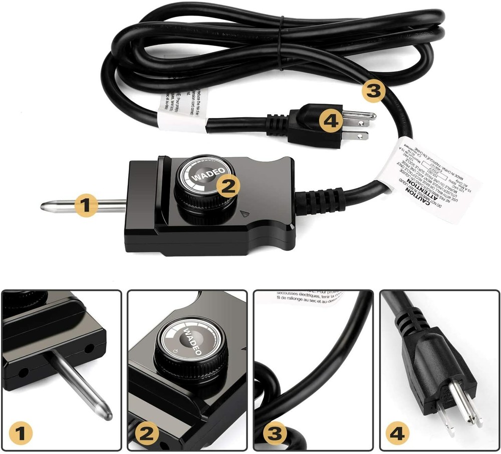 1500W Electric Smoker Grill Heating Element Replacement Part & Cord Controller