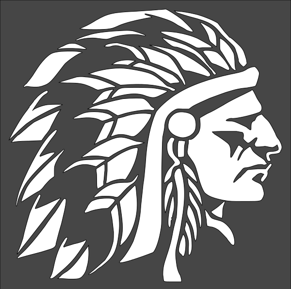 12"x12" Clear Plastic Stencil - Native Chief Brave (SC166)