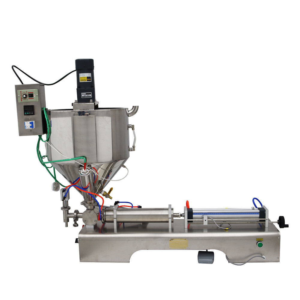 100-1000ml Pneumatic Paste Liquid Heating Mixing Filling Machine 110VSingle Head
