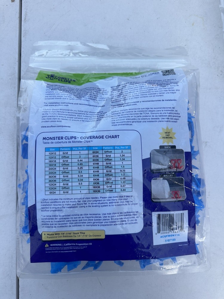 Monster Clips Tile Leveling And Joint Spacer 1/16