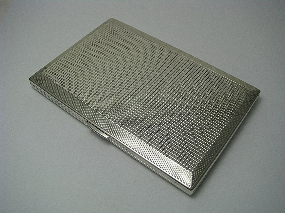 SWEDISH SOLID SILVER CIGARETTE CASE 835 Silver Scandinavia Sweden c1940s Rare!