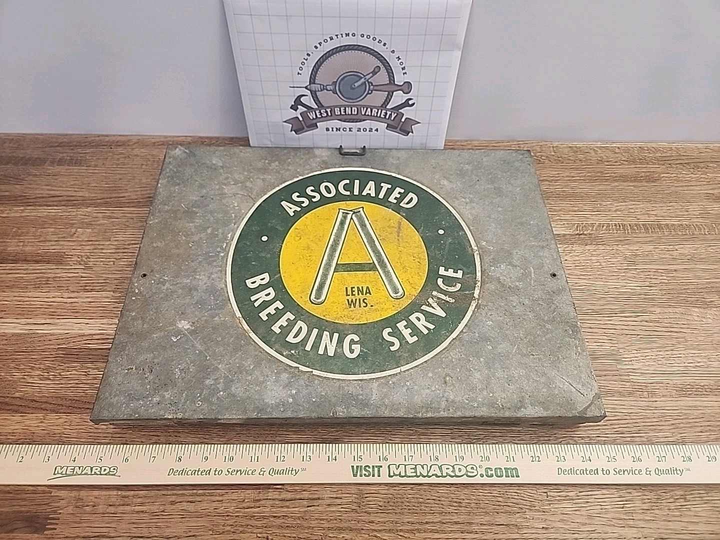 Vintage Associated Breeding Service Metal Box, Lena, WI Horse Insemination