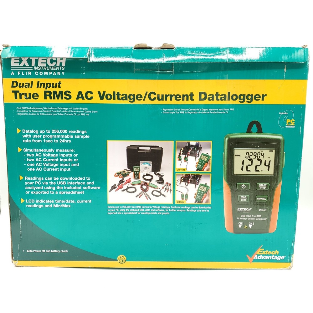 Extech DL160 Dual Input True RMS AC Voltage/Current Datalogger