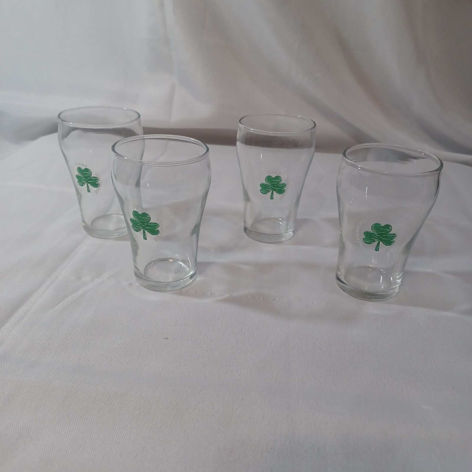 Smithwick's Harp Guinness Tasting Mini Pint Glasses Shamrock 4" Set Of 4