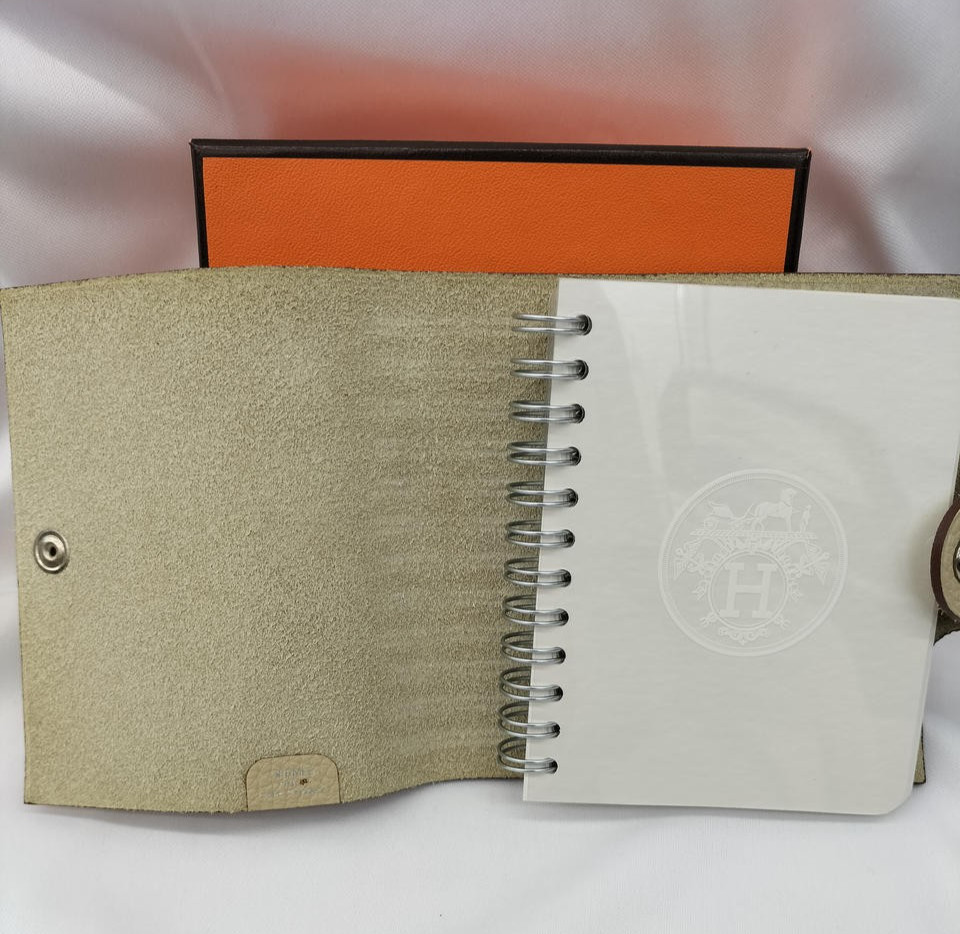 Hermes Ulysse Mini Leather Notebook Cover & Notebook Refill with Box Authentic