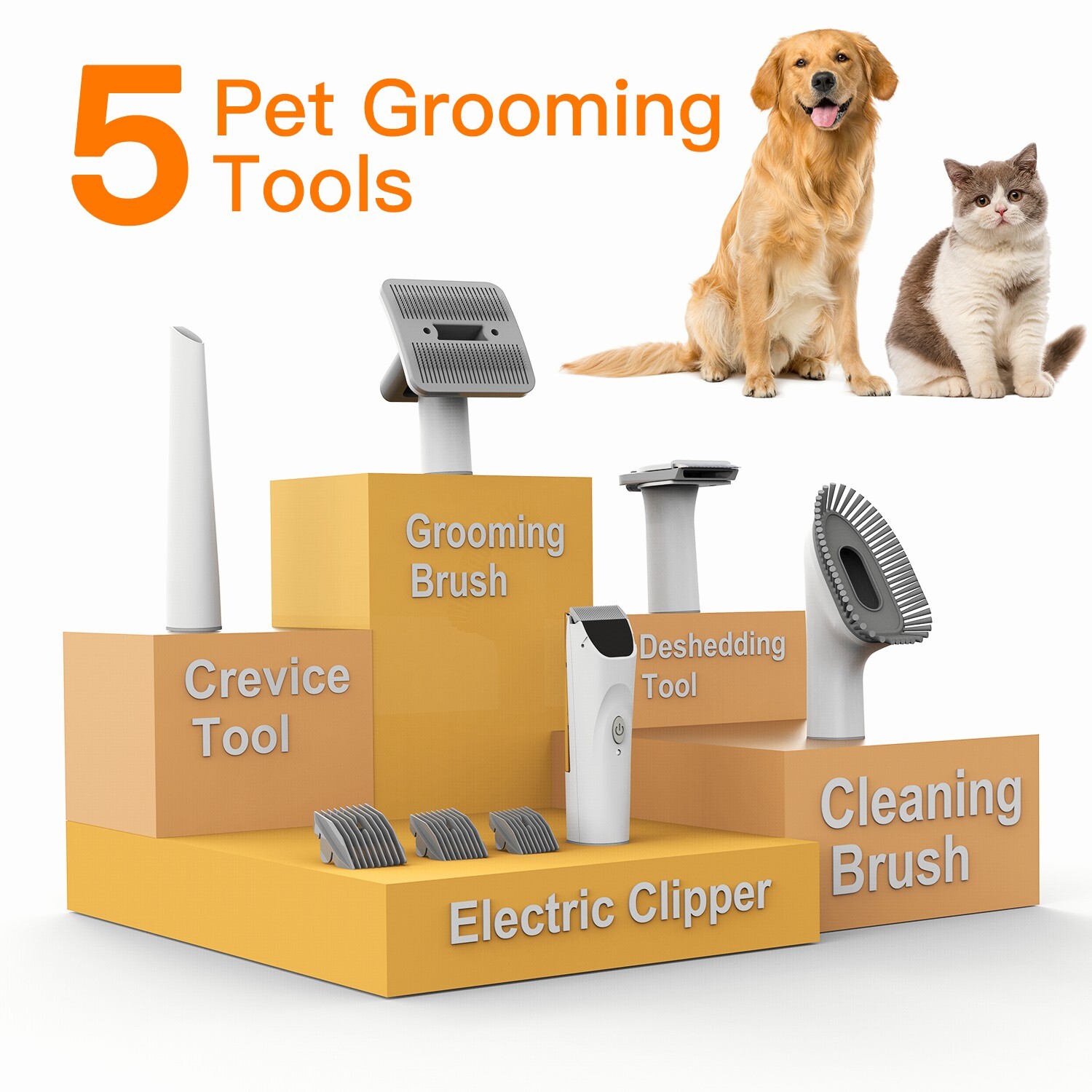 AIRROBO PG100 Pet Grooming Vacuum & 5 Grooming Tools, 12000Pa Suction Power New