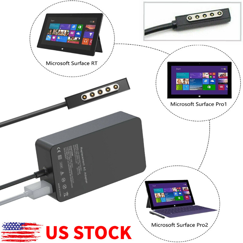 12V Surface Pro 2 Charger for Microsoft Surface 2 RT Pro 1 Windows Tablet Power