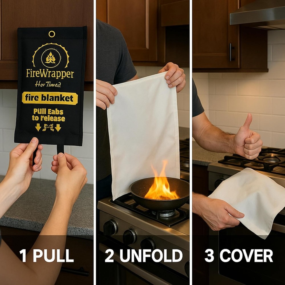 FireWrapper Fire Blankets Flame-Resistant Weatherproof 2-Pack Reusable Emergency
