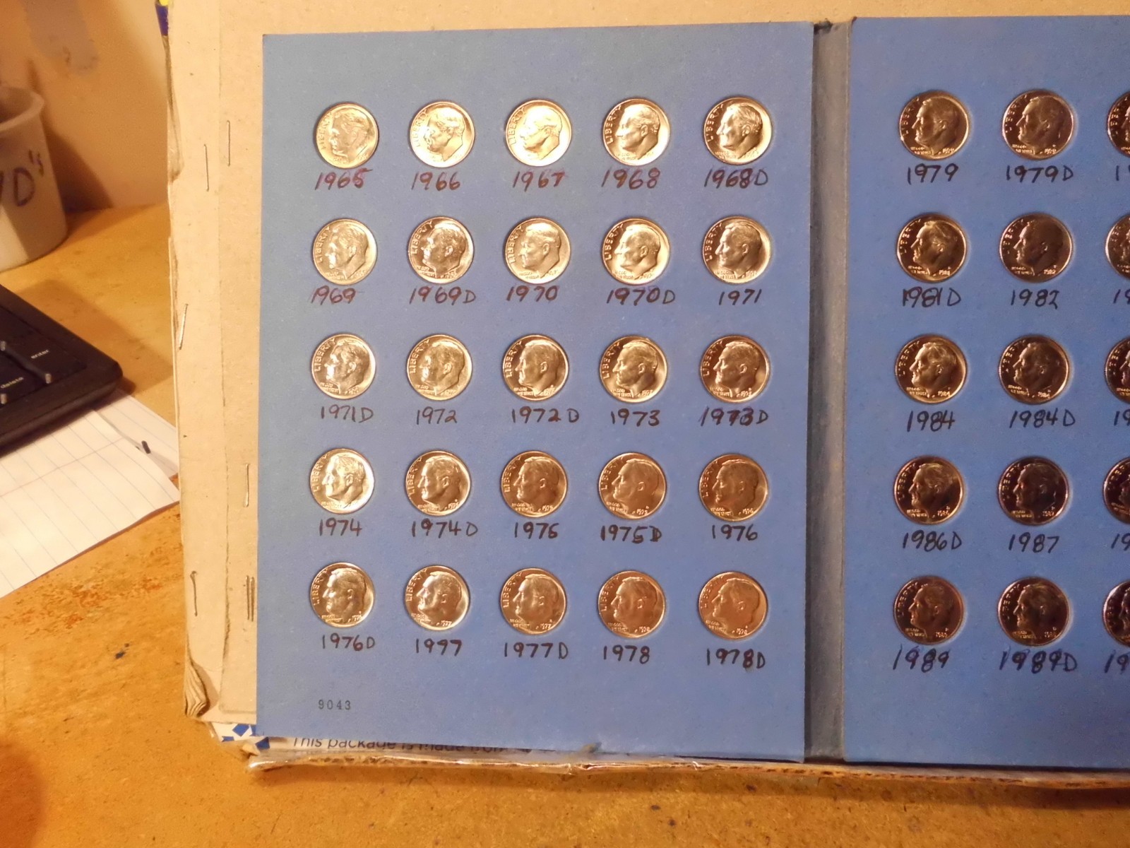 ROOSEVELT DIME COMPLETE 1965 - 2003 P&D SET (ALL UNC. COINS) #TOV429