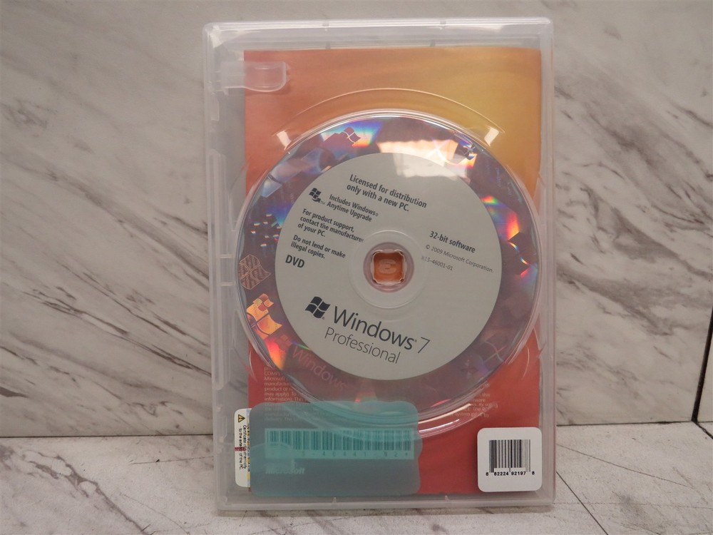 Microsoft Windows 7 Professional SP1 32-Bit OEM System Builder Pack DVD