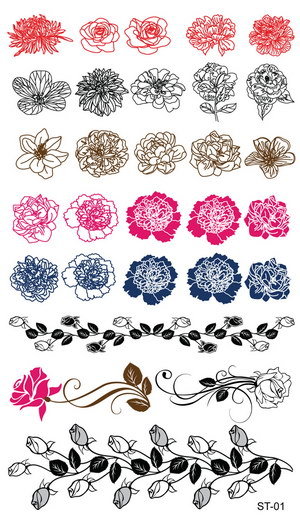Supperb® 6-pack Mix Flower Temporary Tattoos